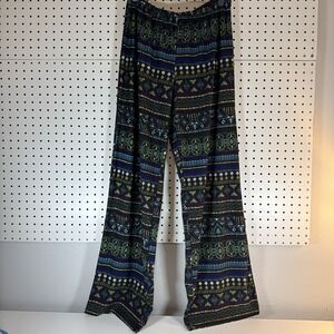 Allison Taylor Wide Leg Pants Boho Hippie Festival Geometric Flowy Size M‎